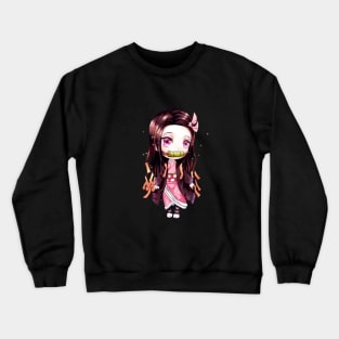 chibi nezuko kamado kimetsu no yaiba Crewneck Sweatshirt